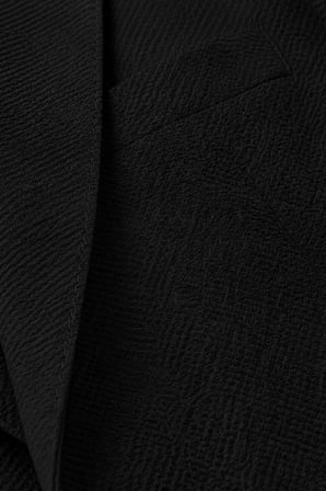 DeepSEA Erkek Siyah Slim Fit Likralı Gofre Kumaş Takım Elbise İpli Lastikli Pantolon 2602326