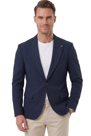 DeepSEA Erkek Lacivert Slim Fit Blazer Ceket – Likralı Çift Yırtmaç Dokulu Premium Ceket 2600776