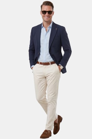 DeepSEA Erkek Lacivert Slim Fit Blazer Ceket – Likralı Çift Yırtmaç Dokulu Premium Ceket 2600776