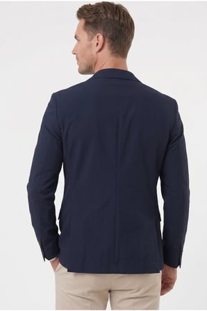 DeepSEA Erkek Lacivert Slim Fit Blazer Ceket – Likralı Çift Yırtmaç Dokulu Premium Ceket 2600776