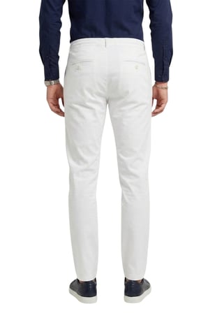 DeepSEA Erkek Beyaz Esnek Kumaş Slim Fit Beli Lastikli Günlük Spor Pantolon 2601070
