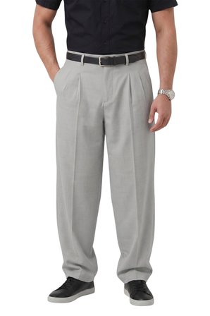 DeepSEA Gri Baggy Fit Pileli Kumaş Pantolon – Likralı, Beli Lastikli Rahat Kesim Erkek Pantolon 2600920