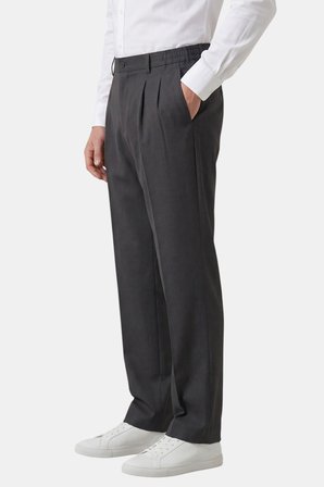DeepSEA Füme Baggy Fit Pileli Kumaş Pantolon – Likralı, Beli Lastikli Rahat Kesim Erkek Pantolon 2600920