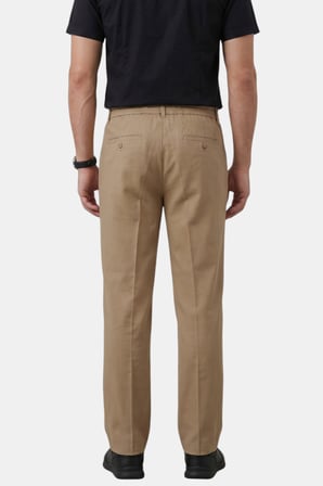 DeepSEA Bej Baggy Fit Pileli Kumaş Pantolon – Likralı, Beli Lastikli Rahat Kesim Erkek Pantolon 2600920