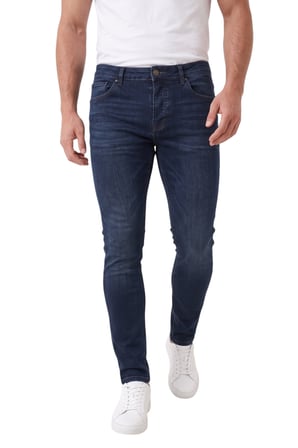 DeepSEA Erkek Slim Fit Likralı Yumuşak Dokulu Jean – Esnek Dar Paça Lacivert Kot Pantolon 2602167