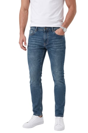 DeepSEA Erkek Slim Fit Dar Kesim Likralı Mavi Kot Pantolon – Yumuşak Dokulu Esnek Jean 2600692