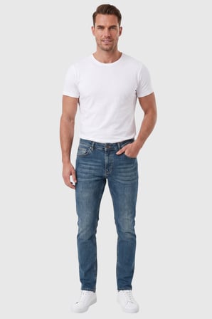 DeepSEA Erkek Slim Fit Dar Kesim Likralı Mavi Kot Pantolon – Yumuşak Dokulu Esnek Jean 2600692