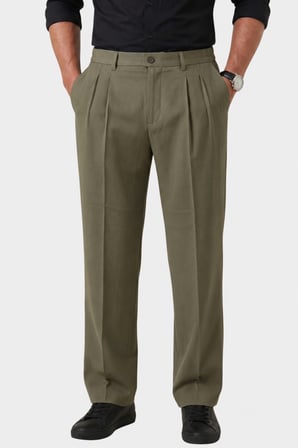 DeepSEA Haki Baggy Fit Pileli Kumaş Pantolon – Likralı, Beli Lastikli Rahat Kesim Erkek Pantolon 2600920