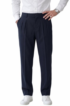 DeepSEA Lacivert Baggy Fit Pileli Kumaş Pantolon – Likralı, Beli Lastikli Rahat Kesim Erkek Pantolon 2600920