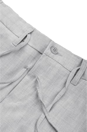 DeepSEA Erkek Koyu Gri Likralı Beli Lastikli & İpli Dar Kesim Şık Kumaş Pantolon 2600572