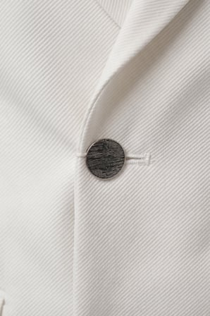DeepSEA Erkek Beyaz Slim Fit Kruvaze Takım Elbise Likralı Çizgili Dokulu Metal Düğmeli 2600820