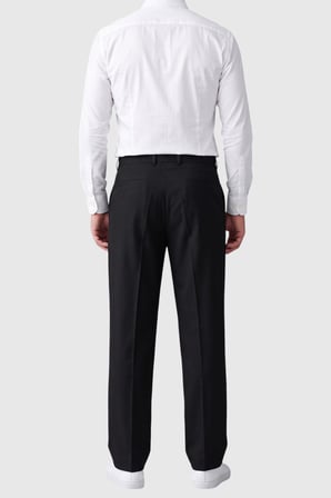 DeepSEA Siyah Erkek Rahat Kalıp Tek Pileli Kumaş Pantolon Yanları Lastikli Esnek Smart Casual Pantolon 2600970