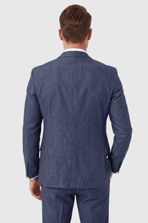 DeepSEA Lacivert 3 Parça Slim Fit Yelekli Erkek Takım Elbise – Çift Yırtmaçlı Modern Kesim 2601631