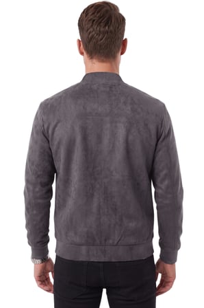 DeepSEA Erkek Slim Fit Likralı Füme Süet Ceket – Kırışmayan Ütü Gerektirmeyen Mevsimlik Mont 2504334