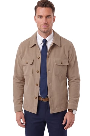 DeepSEA Erkek Slim Fit Fitilli Kadife Vizon Ceket – %100 Pamuk Düğmeli Cepli Astarsız 2701104