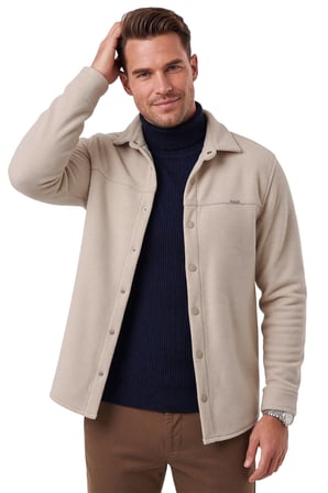 DeepSEA Erkek Regular Fit Likralı Vizon Kaşe Ceket – Yumuşak Dokulu Çıtçıtlı Cepsiz 2600760