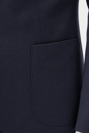 DeepSEA Koyu Lacivert Premium Çizgi Dokulu Slim Fit Likralı 2’li Erkek Takım Elbise 2600821