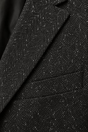 DeepSEA Erkek Slim Fit Balıksırtı Kırçıllı Siyah Kışlık Takım Elbise – Çift Düğmeli Spor Şık 2703329