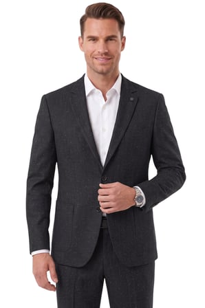 DeepSEA Erkek Slim Fit Balıksırtı Kırçıllı Koyu Lacivert Kışlık Takım Elbise – Çift Düğmeli Spor Şık 2703329