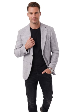 DeepSEA Erkek Slim Fit Ekose Mavi Blazer Ceket – Astarlı Kışlık Şık Spor Ceket 2702420