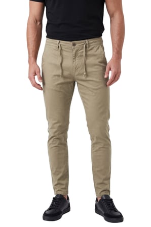 DeepSEA Erkek Slim Fit Likralı Açık Haki Jogger Pantolon – Beli Lastikli İpli Esnek Spor Pantolon 2700523