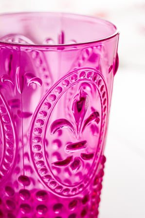 Akrilik Pembe 6'lı Kısa Bardak & Su Meşrubat Kahve Yanı Bardağı 400 ml ( Cam Değildir )