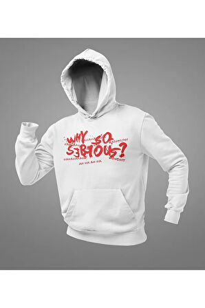 Why So Serious ? Yazılı Unisex Oversize Joker Hoodie