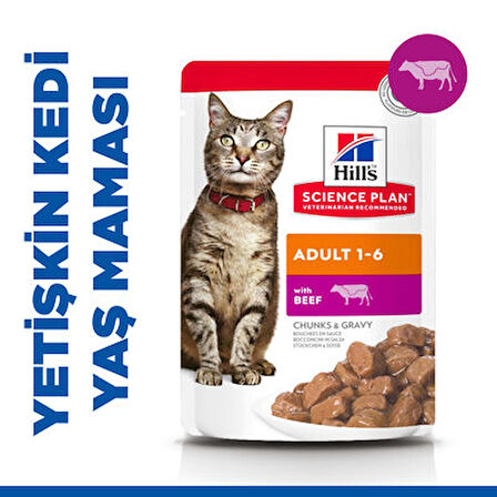 Hills Biftekli Yetişkin Kedi Pouch Konserve 85 Gr