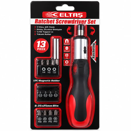 13PCS SİLİKON SAP - CR-V CIRCIRLI TORNAVİDA BİTS SETİ 3 KADEME - ÇİFT YÖNLÜ - MANYETİK UÇ TUTUCU (53