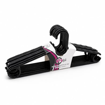 240 ADET SİYAH ELBİSE ASKISI PLASTİK 24X10PCS (5332)