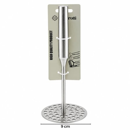 YUVARLAK ÇAP : 8CM METAL SAPLI = 11.5CM METAL PATATES EZİCİ TOPLAM UZUNLUK : 26.5CM (5332)
