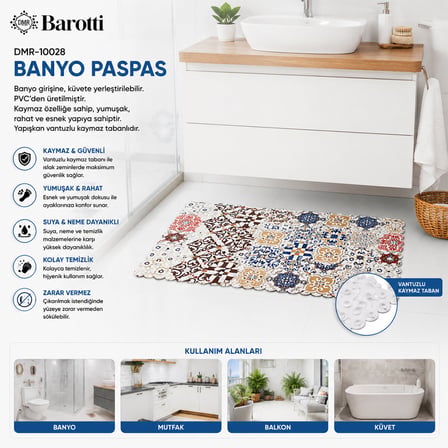 DİKDÖRTGEN DESENLİ 70 X 34 CM SU EMİCİ - SİHİRLİ KAYDIRMAZ BANYO - KÜVET PASPAS (5332)
