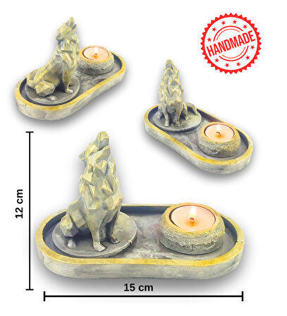 Uluyan Kübik Kurt Çubuk Tütsülük ve Tealight (Beyaz)