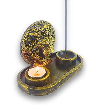 Aslan Çubuk Tütsülük ve Tealight (Altın)