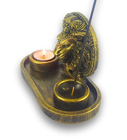 Aslan Çubuk Tütsülük ve Tealight (Altın)