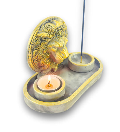 Aslan Çubuk Tütsülük ve Tealight (Beyaz)