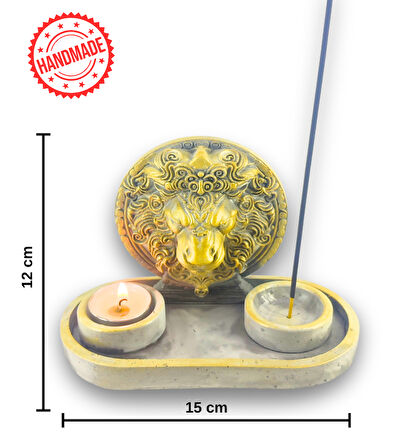 Aslan Çubuk Tütsülük ve Tealight (Beyaz)