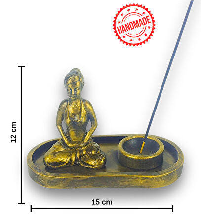 Yogacı Kız Çubuk Tütsülük ve Tealight (Altın)