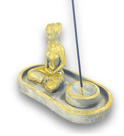 Yogacı Kız Çubuk Tütsülük ve Tealight (Beyaz)
