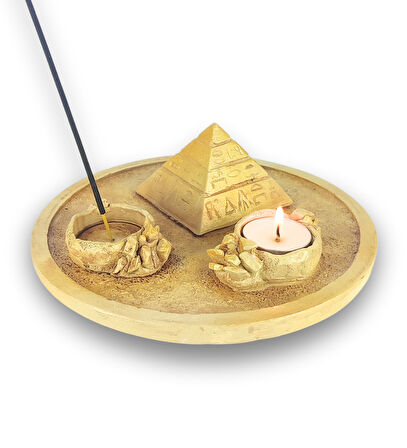 Antik Mısır Daire Piramit Çubuk Tütsülük ve Tealight