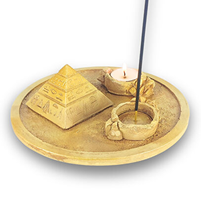 Antik Mısır Daire Piramit Çubuk Tütsülük ve Tealight