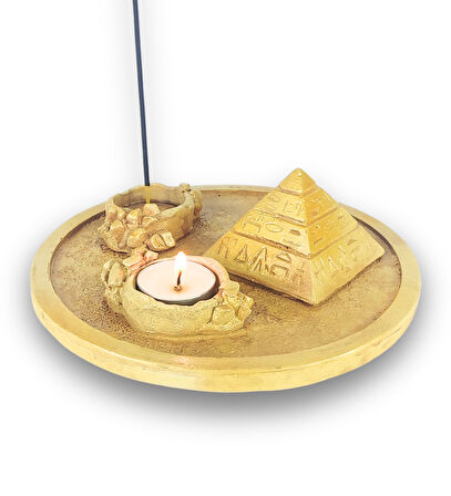 Antik Mısır Daire Piramit Çubuk Tütsülük ve Tealight