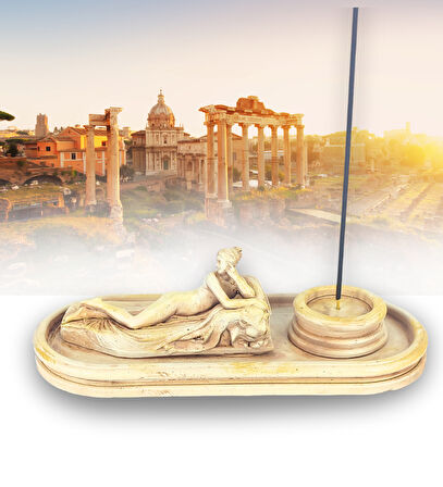 Antik Roma Reclining Naiad Çubuk Tütsülük ve Tealight