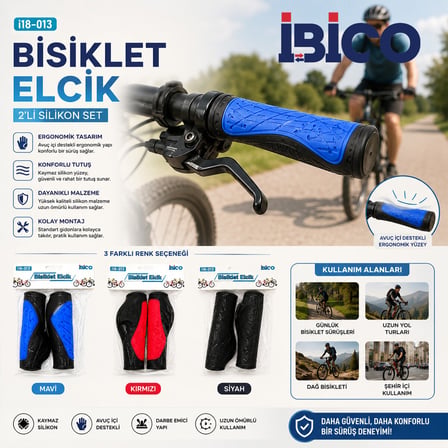 2 PCS SET RENKLİ - SİLİKON BİSİKLET ELCİK (5332)