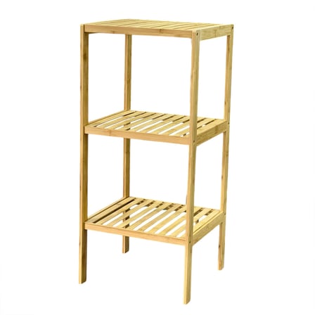 ÇOK AMAÇLI RAF - ORGANİZER 3 KATLI AHŞAP - BAMBU 36X32X80CM (5332)