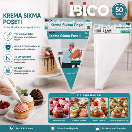 NAYLON 30CM 50PCS KREMA SIKMA  POŞETİ TORBASI (5332)