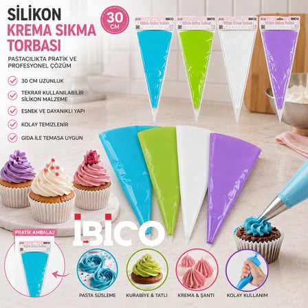SİLİKON  30CM TEKLİ  KREMA SIKMA  TORBASI (5332)