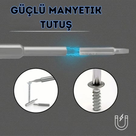 25 Parça 24 farklı uçlu Mıknatıslı 25 in 1  Tornavida Seti (5332)