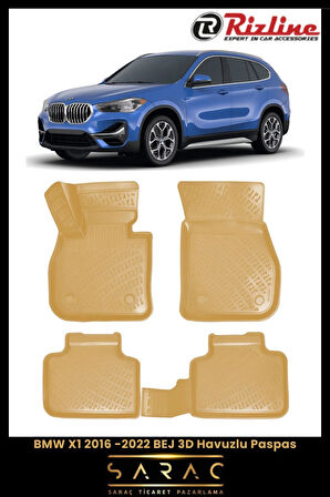 Rizline BMW X1 2021 Model BEJ 3D Havuzlu Paspas