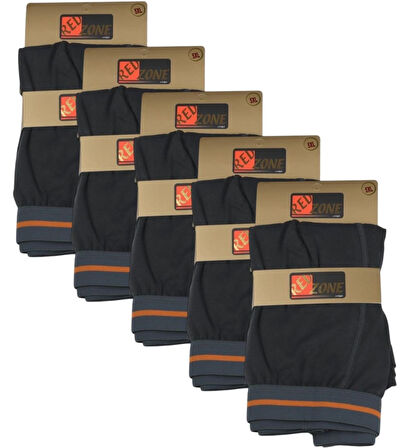 5 Adet Büyük Beden Redzone Likralı Boxer Füme